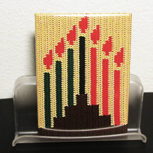 Kwanzaa Holiday Candles Artisan Crochet Print      Magnet