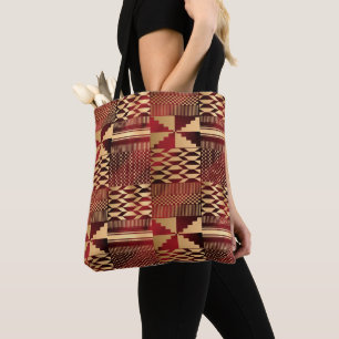  Kwanzaa Kente Print (Red/Gold) Tote Bag