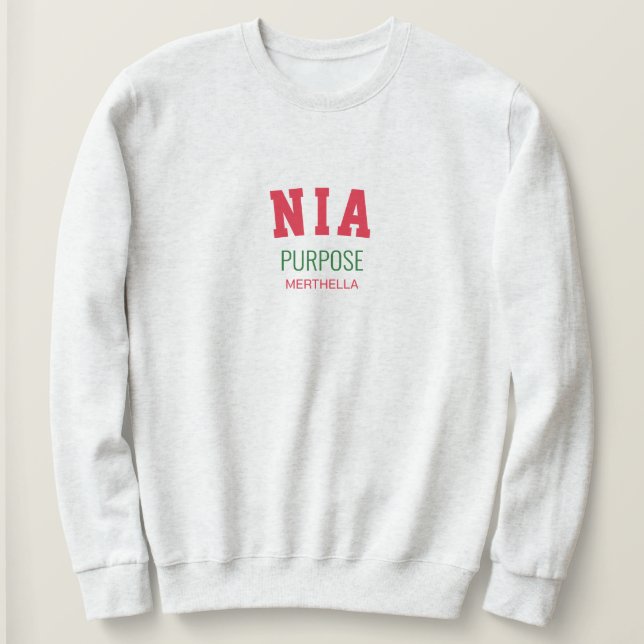Kwanzaa NIA Purpose Personalised Sweatshirt (Design Front)