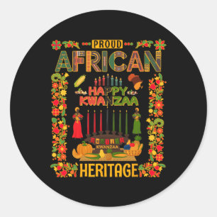 Kwanzaa Outfit Idea For Women &amp; Novelty Kwanza Classic Round Sticker