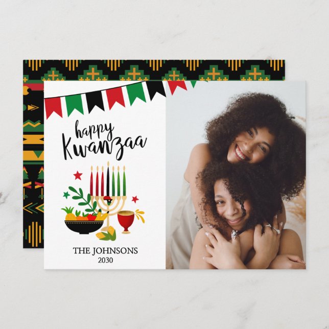 Kwanzaa Photo Holiday Card (Front/Back)