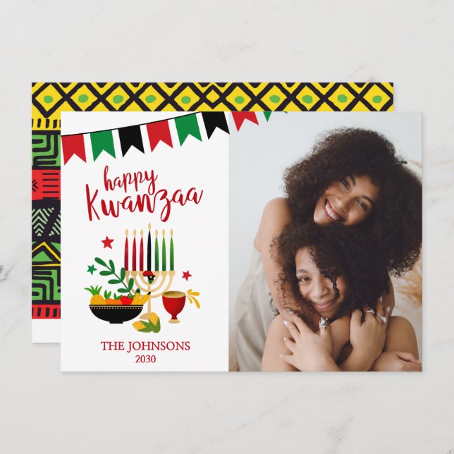 Kwanzaa Photo Holiday Card (Front/Back)