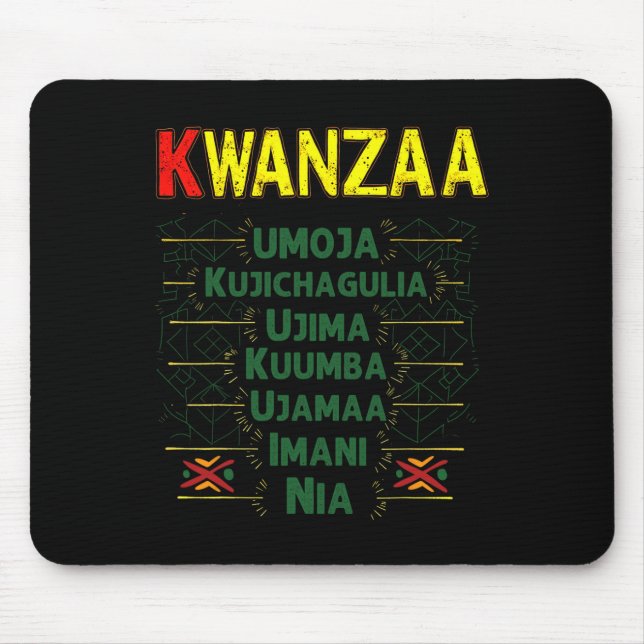 Kwanzaa Principles Celebration African American He Mouse Pad (Front)