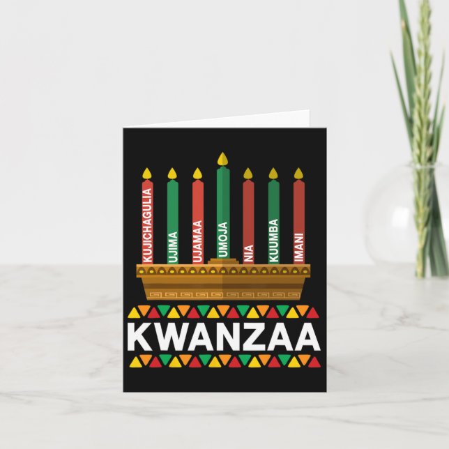 Kwanzaa Principles Kwanzaa Candles Kinara Pan Afri Card (Front)