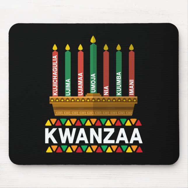 Kwanzaa Principles Kwanzaa Candles Kinara Pan Afri Mouse Pad (Front)