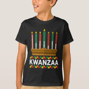 Kwanzaa Principles Kwanzaa Candles Kinara Pan Afri T-Shirt