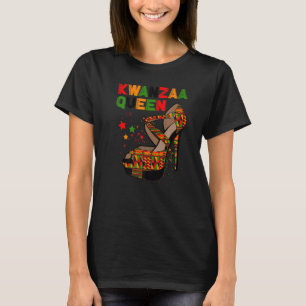 Kwanzaa Queen High Heels African American Afro Wom T-Shirt