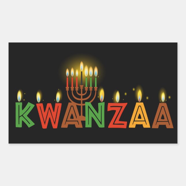 Kwanzaa   rectangular sticker (Front)