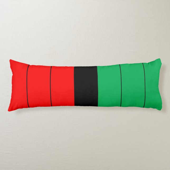 Kwanzaa Red Black Green Kinara Striped Pattern Body Cushion (Front)