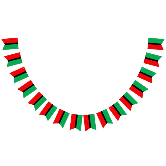 Kwanzaa Red Black Green Kinara Striped Pattern Bunting (All)