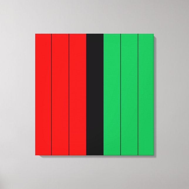 Kwanzaa Red Black Green Kinara Striped Pattern Canvas Print (Front)
