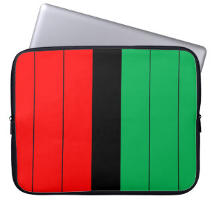 Kwanzaa Red Black Green Kinara Striped Pattern Laptop Sleeve