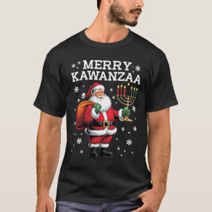 Kwanzaa Santa Seven Candles African American Afro T-Shirt