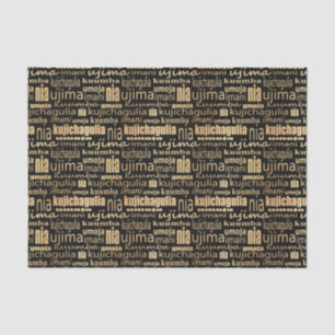 Kwanzaa Seven Principles (Black/Gold) Tissue Paper
