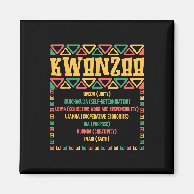 Kwanzaa Seven Principles Umoja Faith Graphic  Magnet (Front)