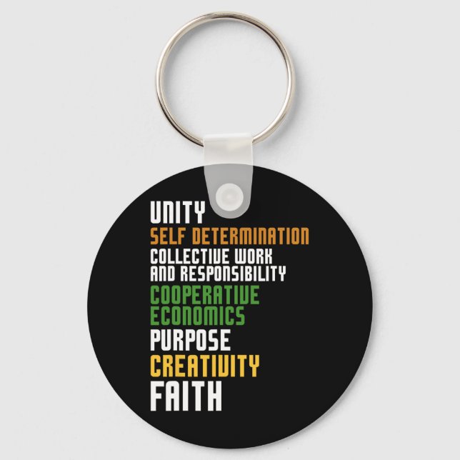 Kwanzaa Seven Principles Unity Self Determination  Key Ring (Front)