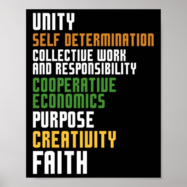 Kwanzaa Seven Principles Unity Self Determination  Poster (Front)