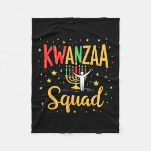 Kwanzaa Squad Family Afro-american Happy Holidays  Fleece Blanket