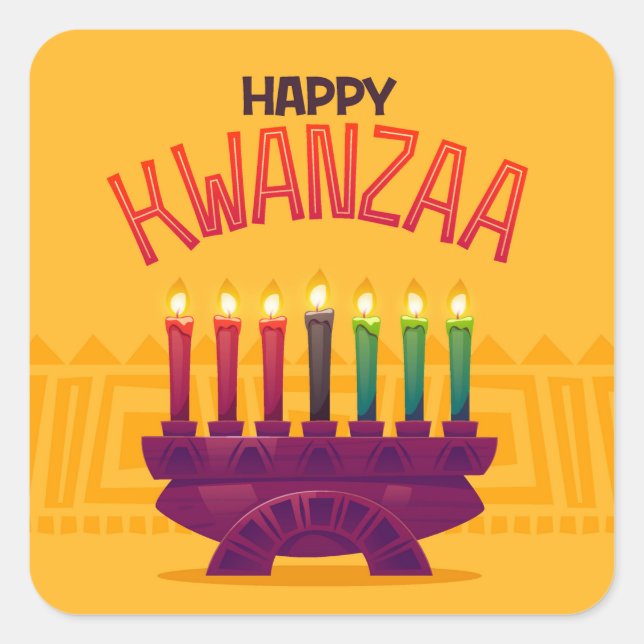 Kwanzaa  square sticker (Front)
