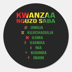 Kwanzaa - Swahili For The Seven Principles  Classic Round Sticker