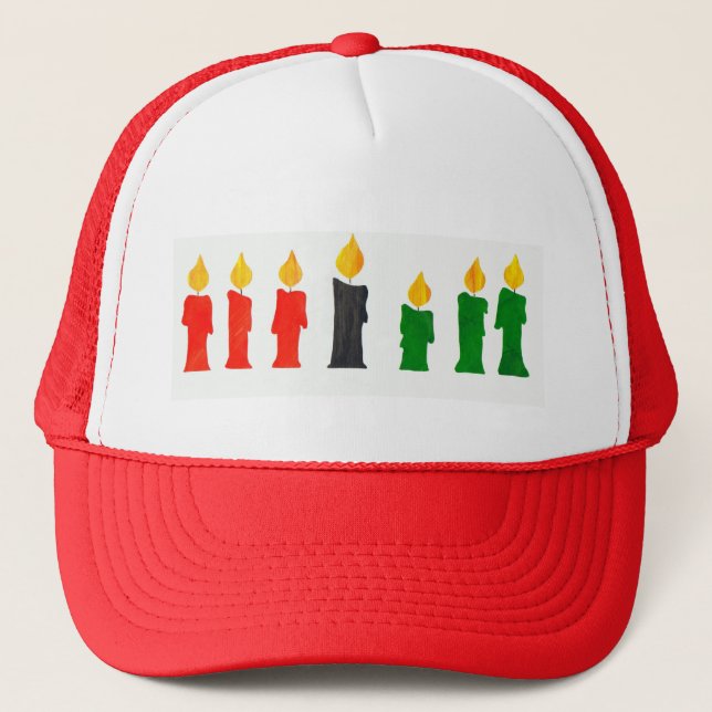 Kwanzaa Trucker Hat with Candles (Front)