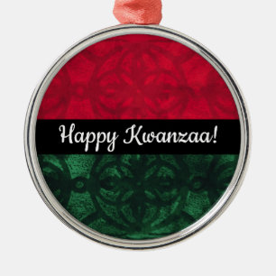 Kwanzaa Watercolor Batik  Metal Tree Decoration