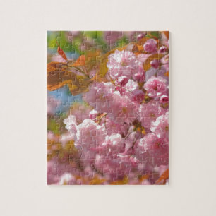 Kwanzan cherry in sunny day jigsaw puzzle