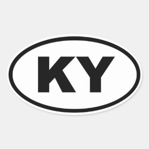 KY Kentucky Oval Sticker