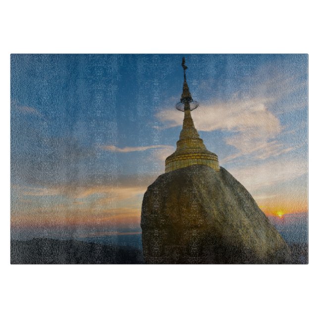 Kyaiktiyo Pagoda at Sunset Cutting Board (Front)