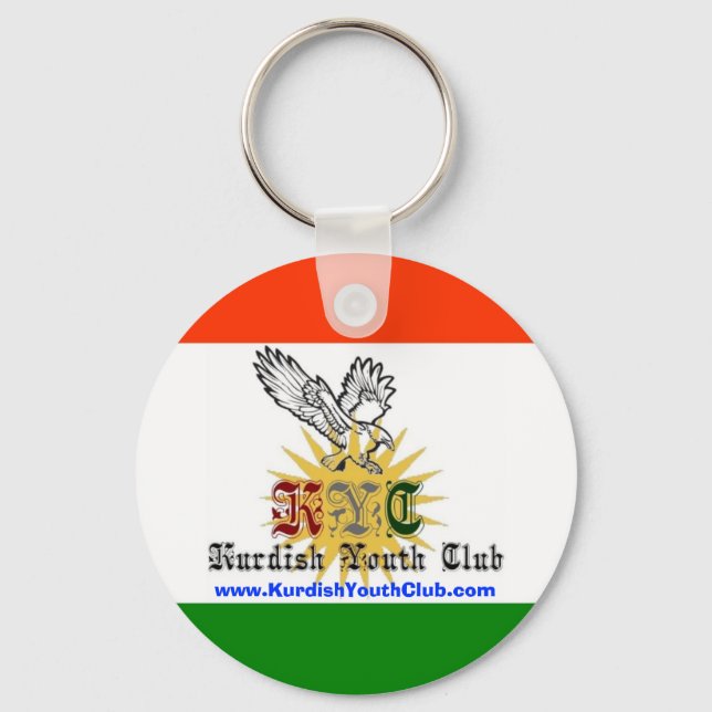 kycflag Key chain, www.KurdishYouthClub.com Ring (Front)