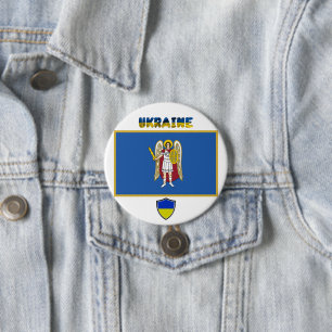 Kyiv city and Ukrainian flag 7.5 Cm Round Badge