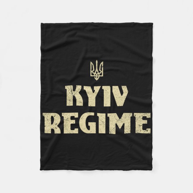 Kyiv Regime Funny Ukrainian Trident Saying Support Fleece Blanket (Front)