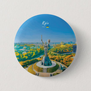 Kyiv, Ukraine - Mother Ukraine Monument 6 Cm Round Badge