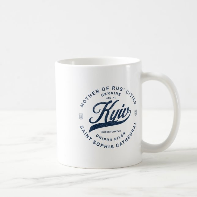 Kyiv Ukraine Retro  Coffee Mug (Right)