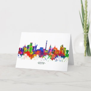 Kyiv Ukraine Skyline Holiday Card
