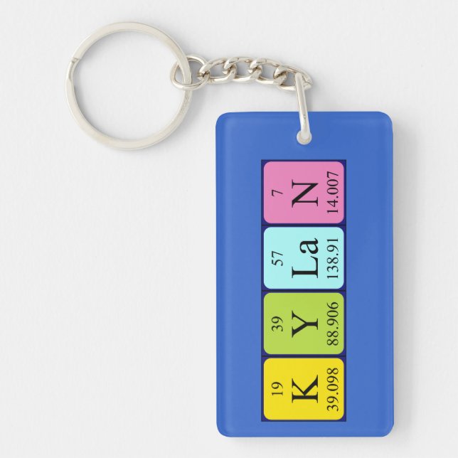 Kylan periodic table name keyring (Front)
