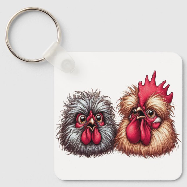"Kyle & Katie Silkie" Duo  Aluminum Keychain (Front)