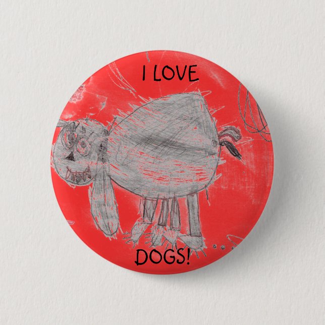Kylee's picture, I LOVE, DOGS! 6 Cm Round Badge (Front)