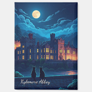 Kylemore Abbey Ireland cats at Night Magnet