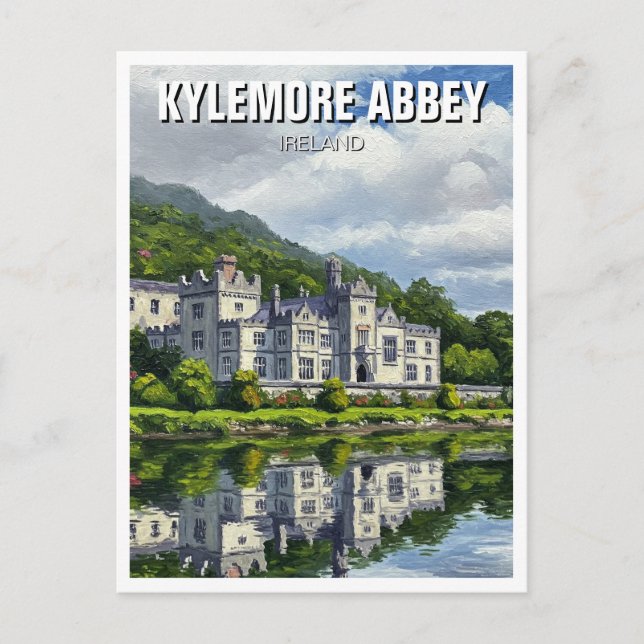 Kylemore Abbey Ireland Travel Postcard (Front)