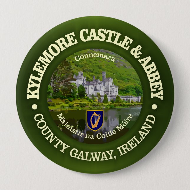 Kylemore Castle & Abbey (rd) 10 Cm Round Badge (Front)