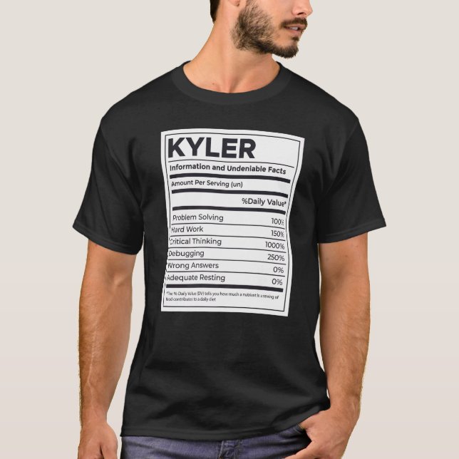 Kyler Nutrition Information Problem Solving Hard W T-Shirt (Front)