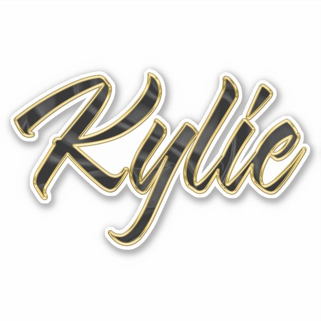 Kylie black gold lettering sticker (Front)