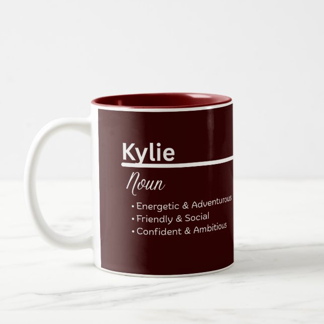 Kylie Girl Personalized Name Meaning Mug (Left)