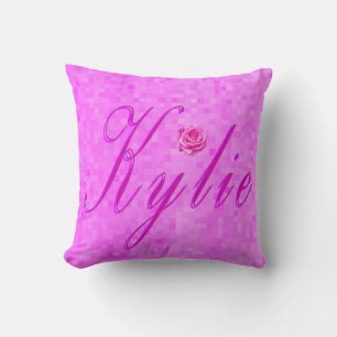 Kylie Name Logo On Pink Cushion