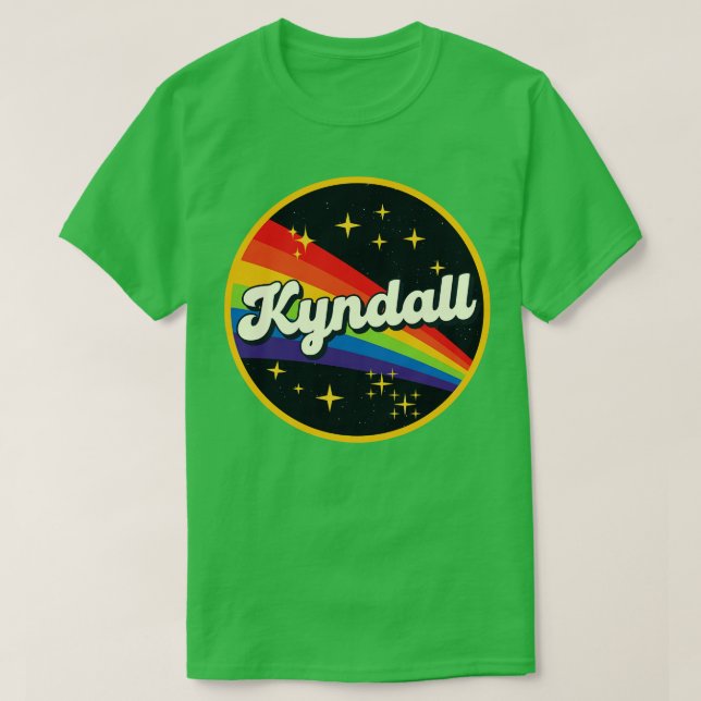 Kyndall Rainbow In Space Vintage Style T-Shirt (Design Front)