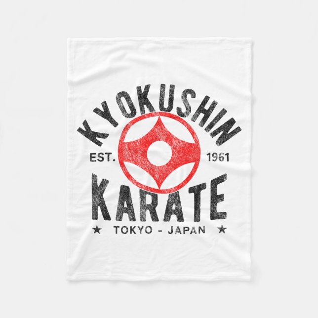 Kyokushin Karate Do Martial Arts Japan Tokyo Vinta Fleece Blanket (Front)