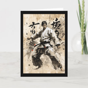 Kyokushin Karate Japanese Calligraphy Martial Arts Card