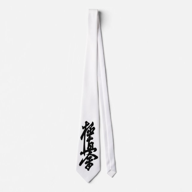 Kyokushin Karate Japanese Kanji Neck Tie (Front)