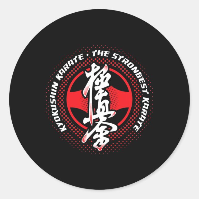 Kyokushin Karate Strongest  Classic Round Sticker (Front)